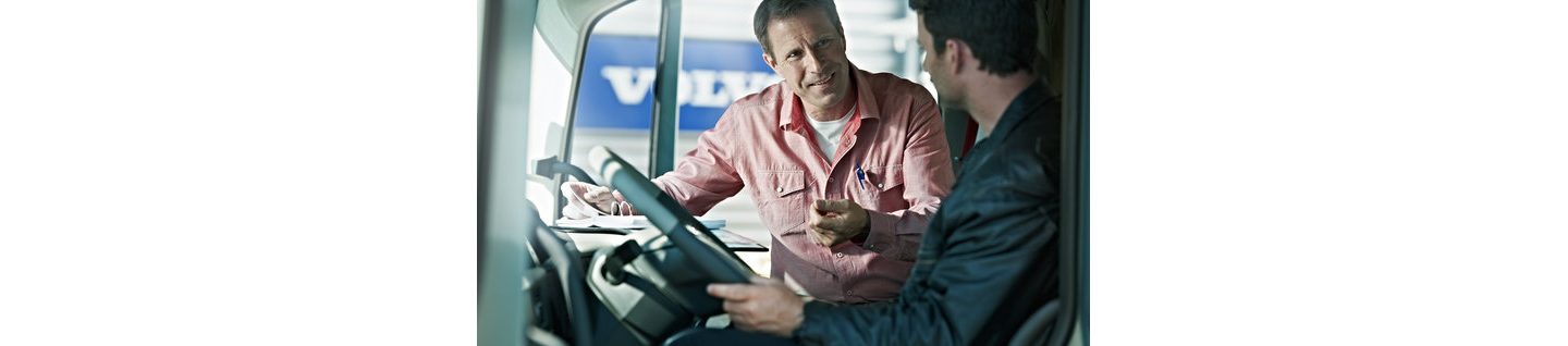 Volvo trucks managing fuel advice two men cab