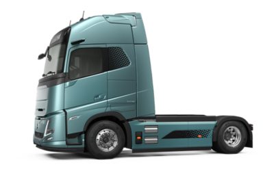 Изображение отвън на Volvo FH Aero Electric, гледан отстрани