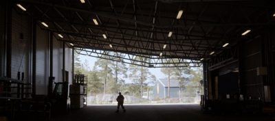 An interior shot of the Volvo Bus factory in Sweden