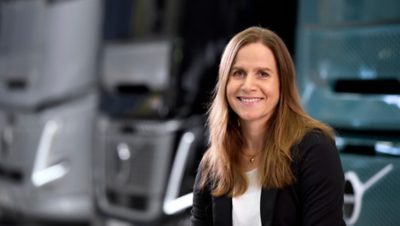 Fotografia Anny Wrige Berling, riaditeľky oddelenia pre bezpečnosť premávky a produktov v spoločnosti Volvo Trucks