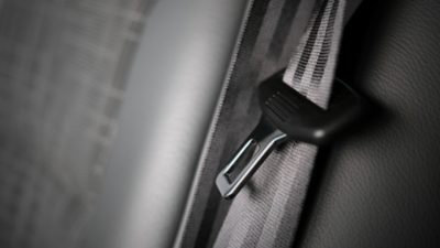 Close up of seat belt buckle.