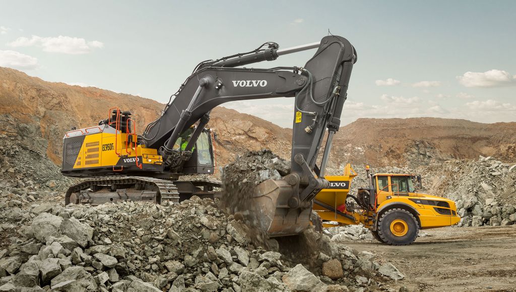 Two Volvo CE products in action