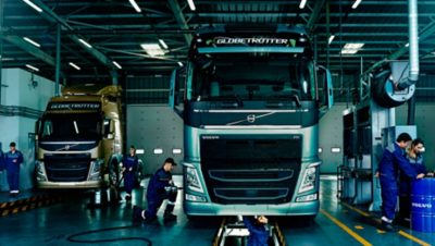 Volvo trucks services servicing contracts workshop pit