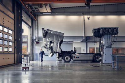 Technician walking beside Aero truck