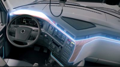 The all-new Volvo VNL Ultimate trim features genuine wood trim sourced from responsibly managed forests, along with recycled materials incorporated throughout the interior components, reflecting Volvo Trucks' commitment to sustainable design.