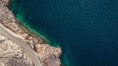 A road beside the ocean