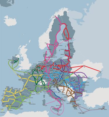 Map of main highway network