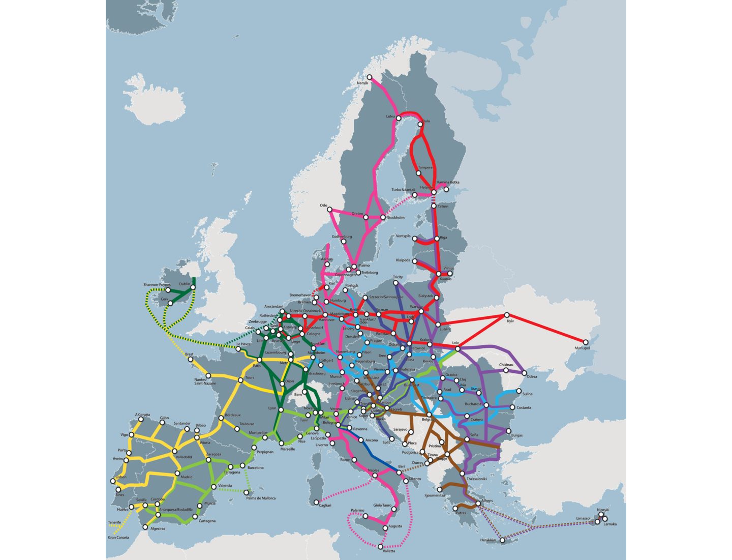 Carte du réseau routier principal