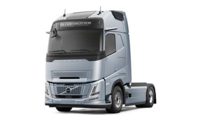 Widok studyjny z przodu i z boku Volvo FH Aero.