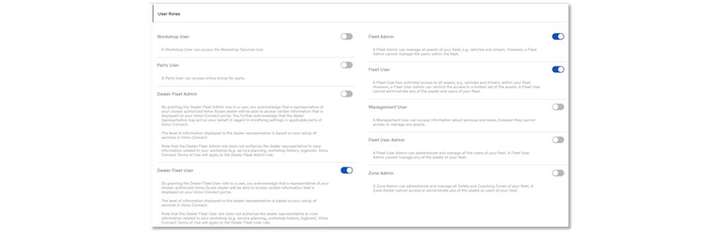 User Role descriptions in User Administration Tool