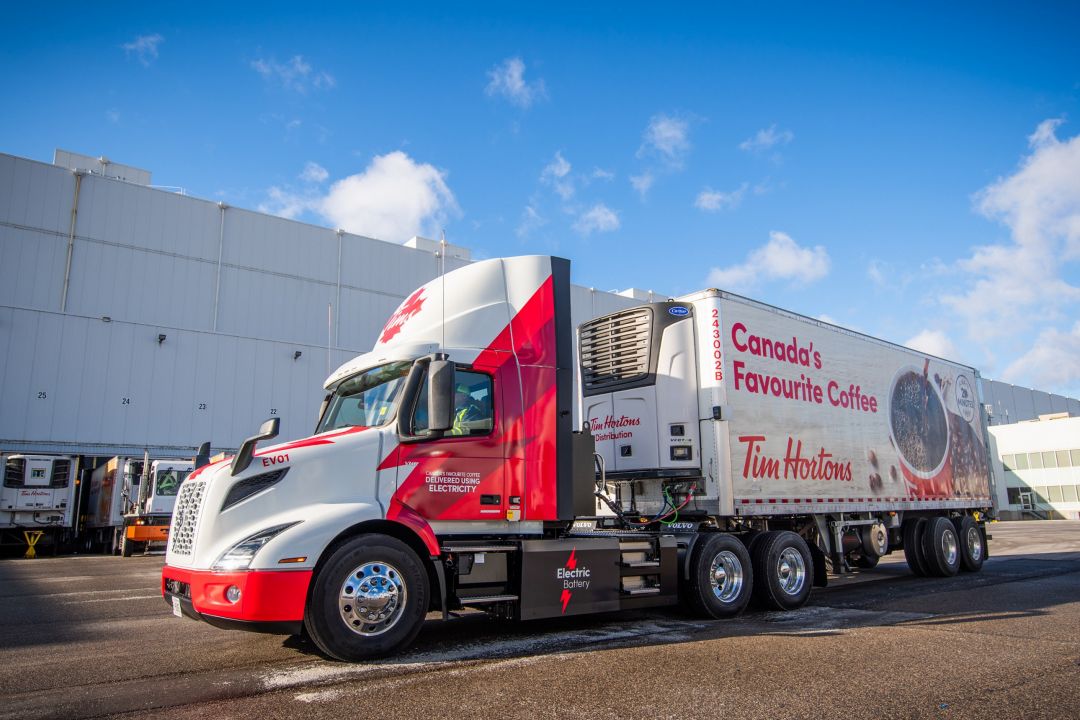 Volvo VNR Electric Trucks Deployed by Tim Hortons as Company Begins First Zero-Tailpipe Emission Deliveries in Ontario and British Columbia, Canada 