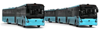 The range of Volvo 7800 Electric Articulated and Bi-Articulated buses