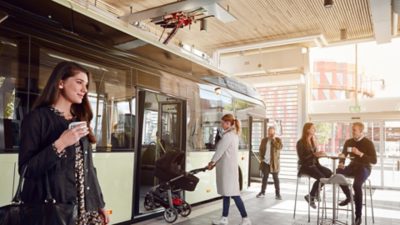Volvo 7900 electric indoor bus stop