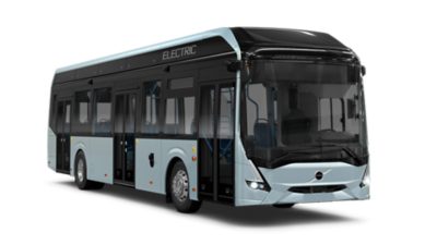 Studio image of a Volvo 7900 Electric 2-axle city bus