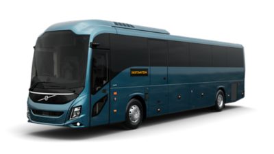 Studio image of a Volvo 9700 coach, right-hand drive 