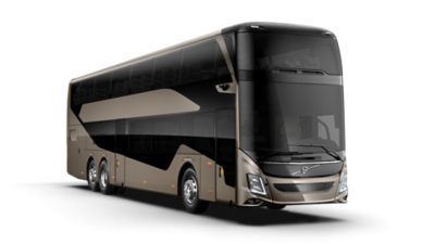 A Volvo 9700 Double Decker RHD with 6x2 axle configuration