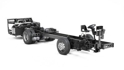 Studio image of a Volvo B11 coach chassis with Euro 5 compliant powertrain RHD