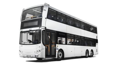 A Volvo B8L DD – MCV Evoseti in a front-side view