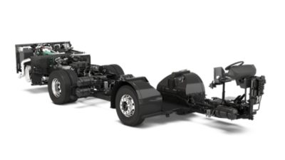 Studio image of a Volvo B8R Low Entry 4x2 Euro 6 chassis
