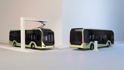 An illustration of the OppCharge and CCS charging alternatives for the Volvo BZL Electric