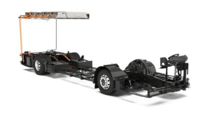 Studio image of a Volvo BZL Electric LHD chassis