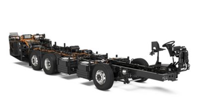 Studio image of a Volvo BZR Electric coach chassis