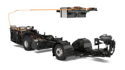 A Volvo BZR Low Entry Electric 4x2 bus chassis