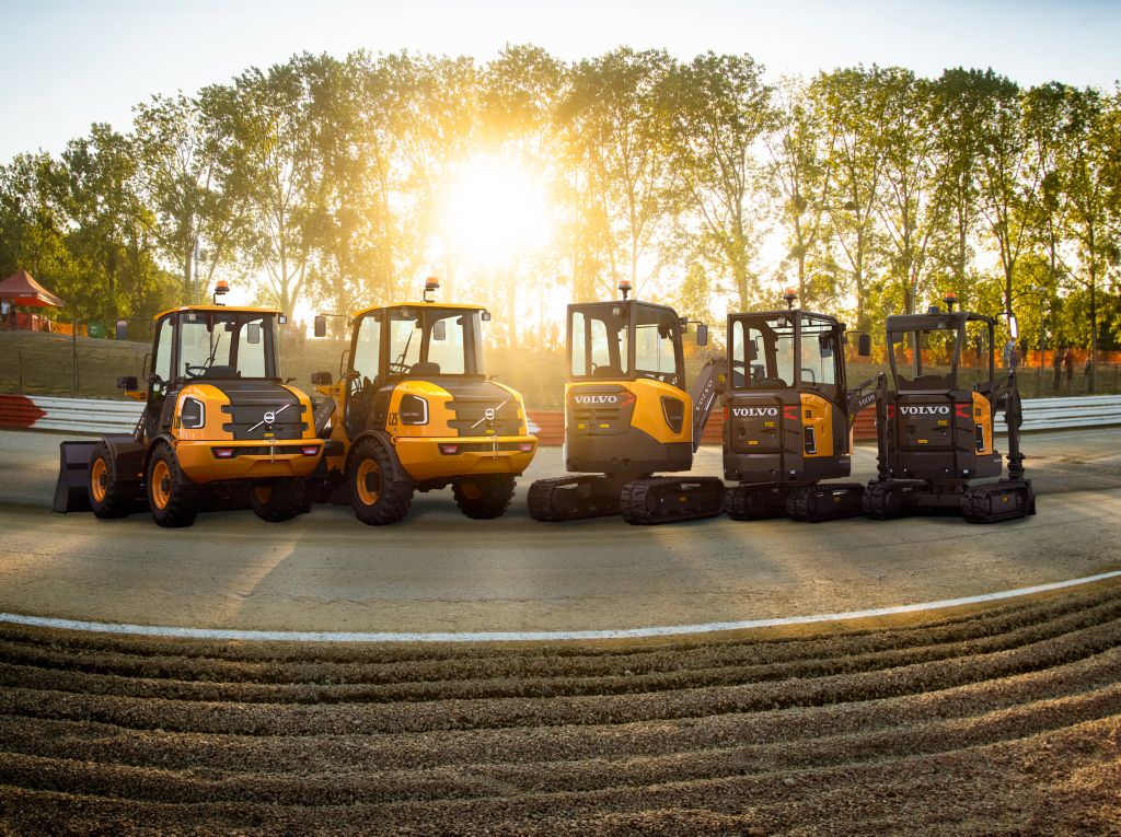 The L20 Electric compact wheel loader and the EC18 and ECR18 Electric compact excavators.