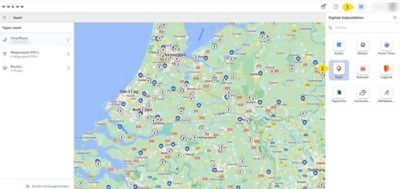Kaart met laadstations in Volvo Connect