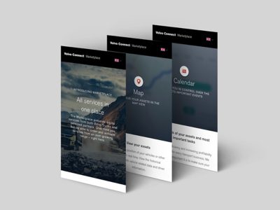 Alle digitalen Services an einem Ort, Screenshots von Volvo Connect