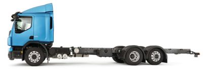 מבט מהצד על השלדה של משאית Volvo FE