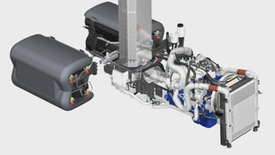 The Volvo FE CNG powertrain is a reliable solution.