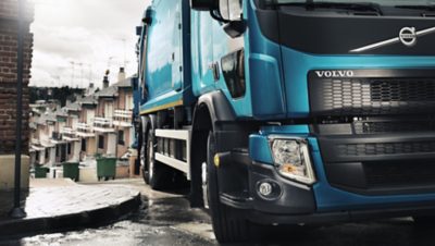 Volvo FE exterior blue truck turning 