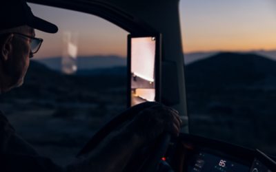 Man driving at dawn