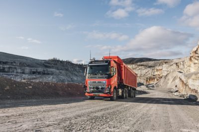 Volvo Autonomous truck in a quarry