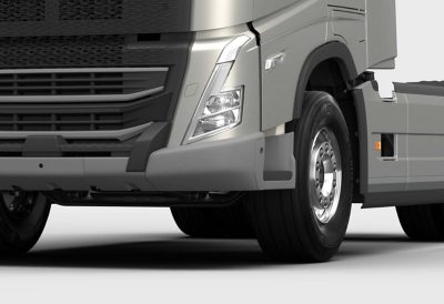 The Volvo FH with a heavy-duty bumper.