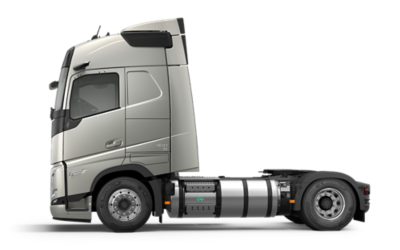 Exterior image of Volvo FH gas-powered, viewed from the side