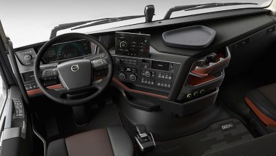 The Volvo FH16 interior leather trim.