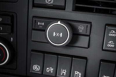 The traction control panel puts you in control of the Volvo FH16 power.