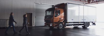 Volvo FL delivery truck in warehouse