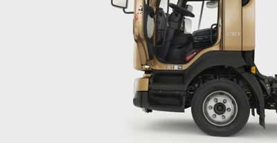 The Volvo FL entry step is perfectly designed for distribution drivers