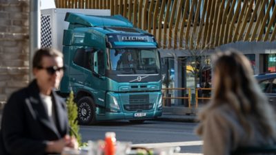 Volvo FM Electric truck delivering goods