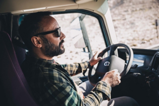 Excellent visibility in the Volvo FM driver seat.