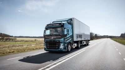 Volvo FM gas-powered truck - LNG regional haul truck on road