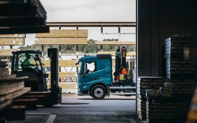 Volvo FM at a lumber yard