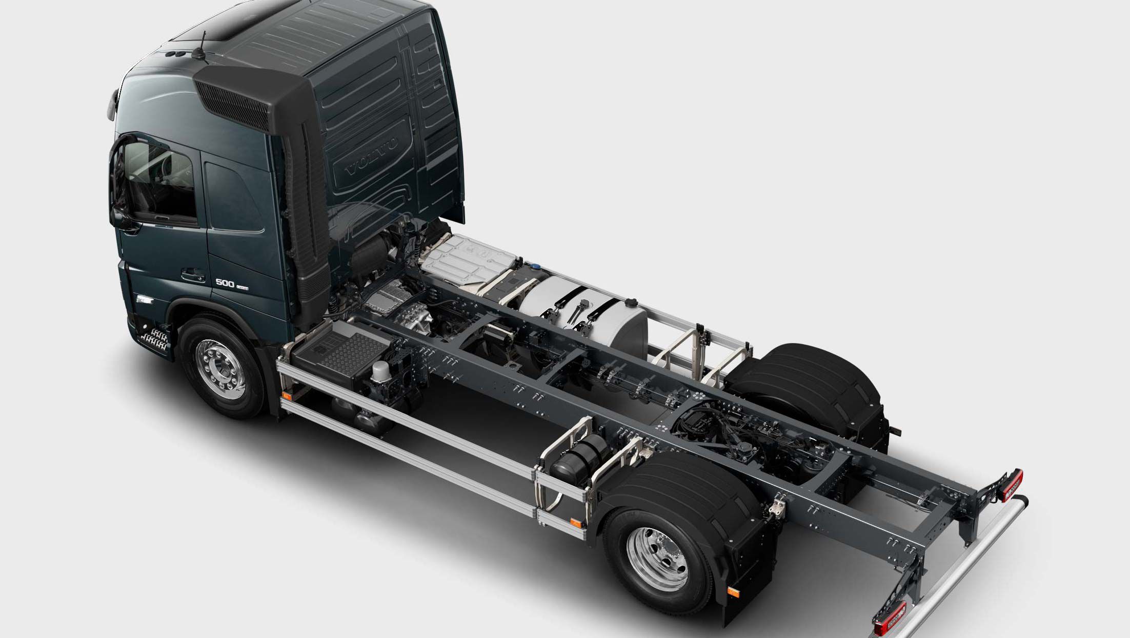 Volvo FM specifications for chassis, axle load, suspension, coupling heights, chassis features and brakes.