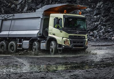 The Volvo FMX is perfect when going off-road.