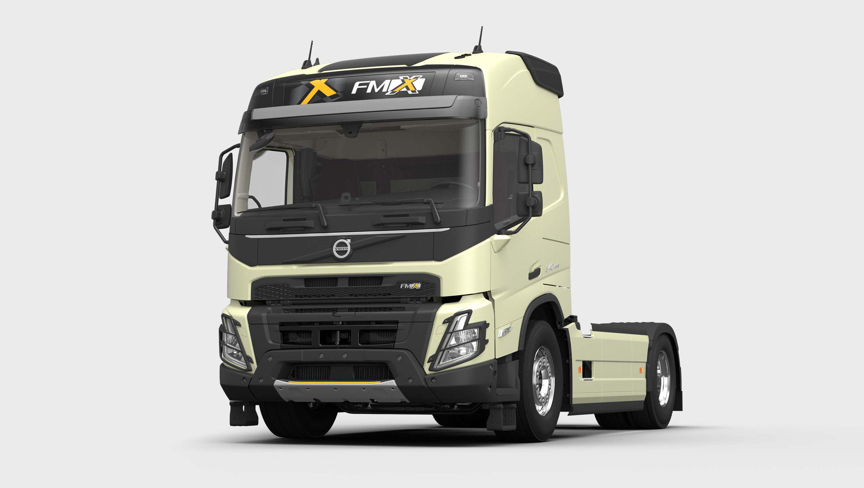 Volvo FMX specifications for cab measurements, cab height and cab features.