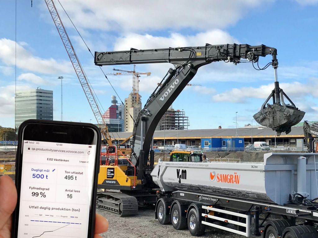 1600 færre lastebillass for NCC i Gøteborg med ny digital tjeneste fra Volvo