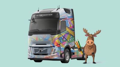Beim großen Volvo Trucks Malwettbewerb haben Kinder bis 12 Jahre die Chance, ihr eigenes Lkw-Design Wirklichkeit werden zu lassen.